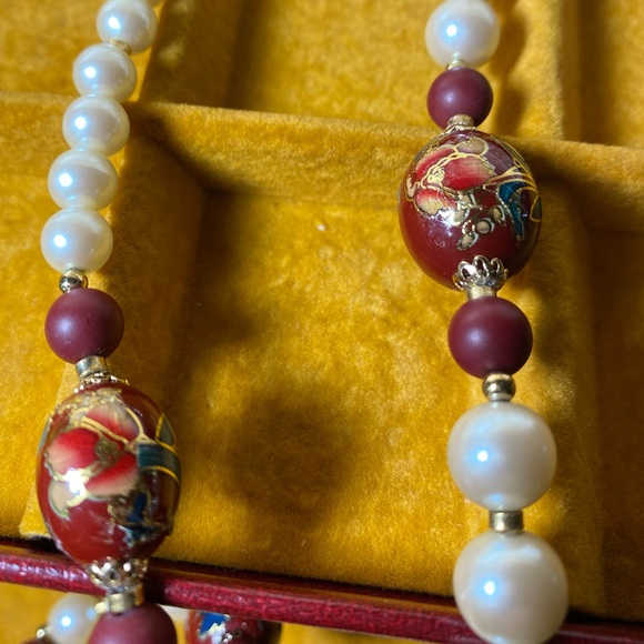 Estate, hand painted bead necklace. Beautifully crafted. Vintage - Picture 15 of 16